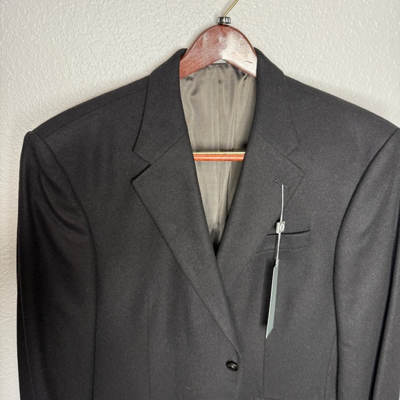 NWT Oscar De La Renta Ultralux Cashmere Blend Black 2 button Blazer sport coat - Picture 3 of 8